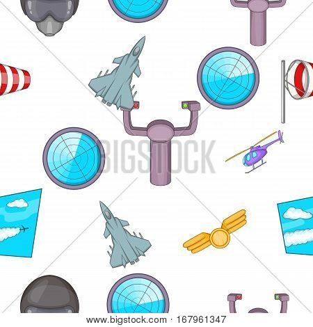Aircraft pattern. Cartoon illustration of aircraft vector pattern for web
