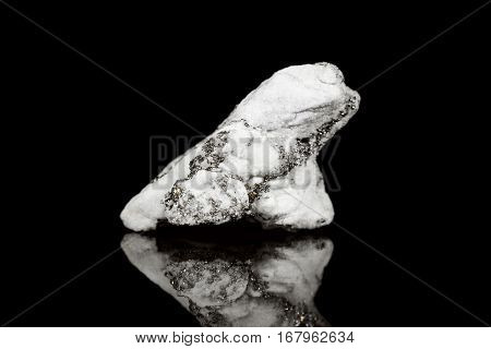 Dolomite With Pyrite, Black And Reflection, Mineral And Healing Stone