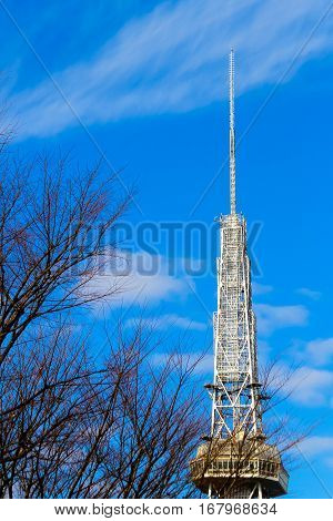 Nagoya Japan - Dec 29 2016 : Nagoya TV tower and Oasis 21 the city of Nagoya. Nagoya TV tower and Oasis 21 building known landmarks of Nagoya Japan.
