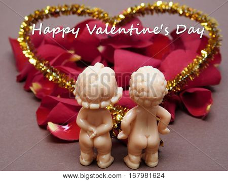 Couple of dolls in love,Valentine's Day theme