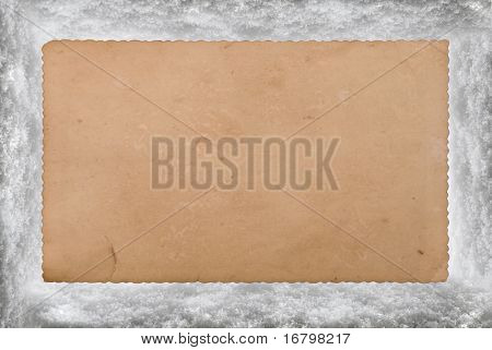 Kar zemin üzerine eski fotoğraf