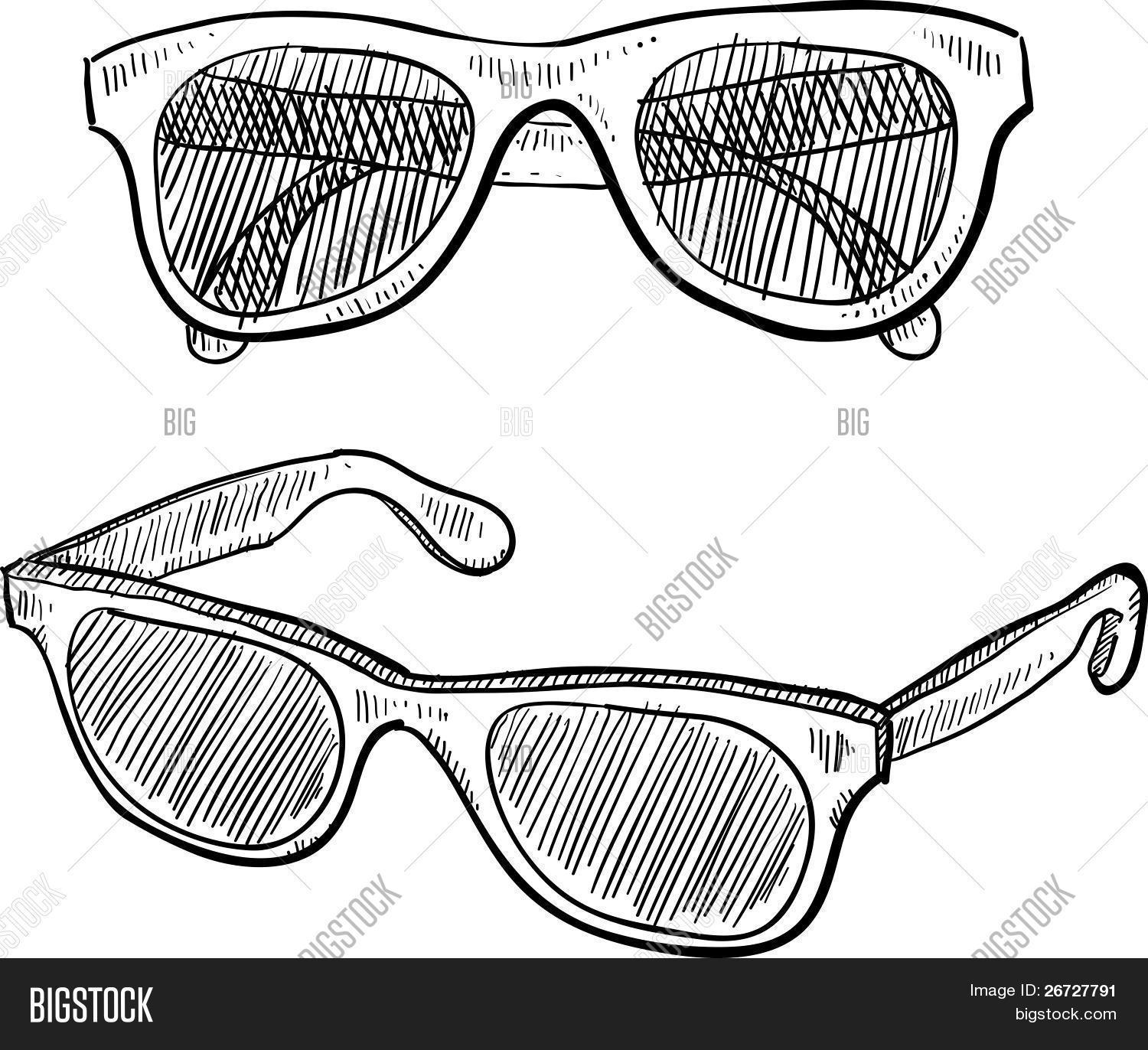 Sunglasses Sketch Vector & Photo (Free Trial) Bigstock
