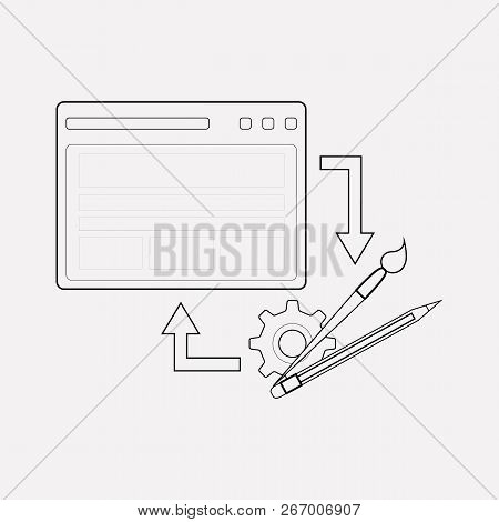 Front-end Development Icon Line Element.  Illustration Of Front-end Development Icon Line Isolated O