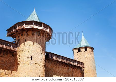 Towers Of Counts Castle At Carcassonne Fortress