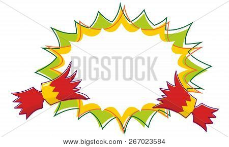 Christmas Cracker Pull With Outline Starburst Flash Background In Red Colourway