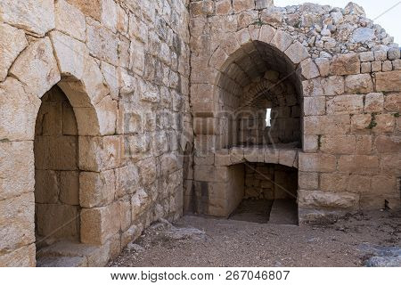 Lower tier in Nimrod Fortress located in Upper Galilee in northern Israel on the border with Lebanon