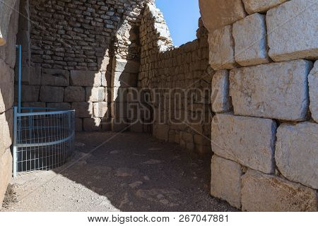Hall in the lower tier in Nimrod Fortress located in Upper Galilee in northern Israel on the border 