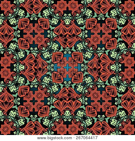 Ornate Ornamental Lace Pattern, Background With Many Details