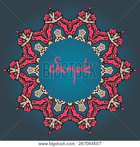 Stylized Mandala Frame With Place For Text.