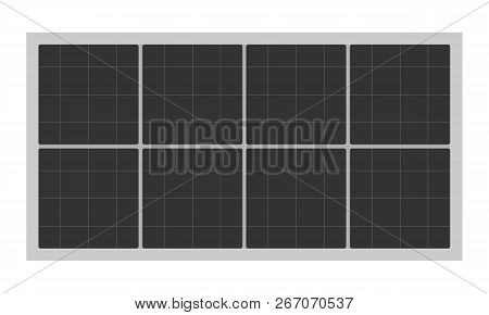 Sun Energy Panel Icon In Flat Style