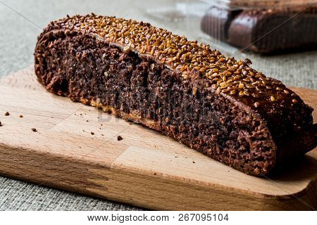 Ay Coregi / Turkish Pastry With Chocolate, Sesame And Dried Raisin.