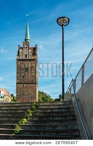 Building With Blue Sky In The City Rostock, Germany.