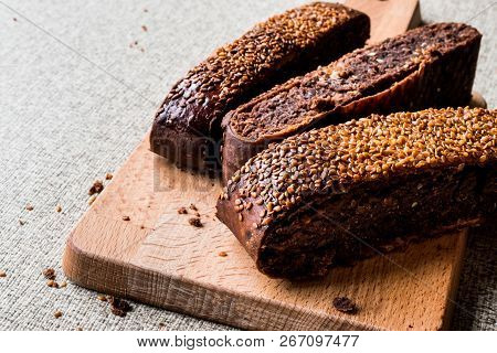 Ay Coregi / Turkish Pastry With Chocolate, Sesame And Dried Raisin.