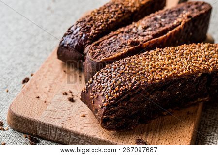 Ay Coregi / Turkish Pastry With Chocolate, Sesame And Dried Raisin.