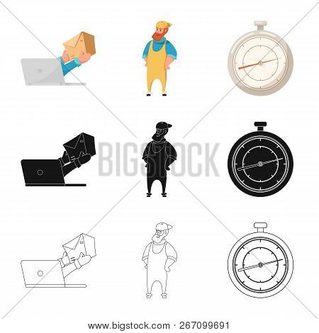 Vector Illustration Of Goods And Cargo Sign. Set Of Goods And Warehouse Vector Icon For Stock.