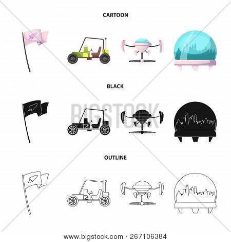Isolated Object Of Mars And Space Symbol. Set Of Mars And Planet Vector Icon For Stock.
