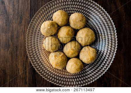 Icli Kofte / Boiled Kibbeh / Quibe With Butter Sauce. Homemade Food.