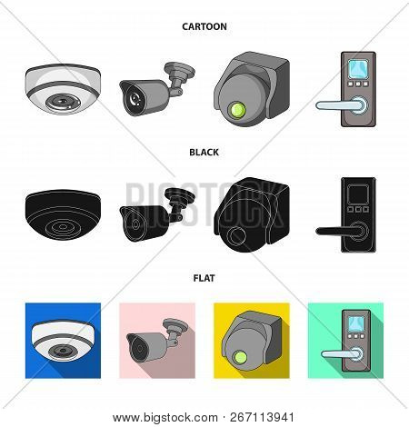 Vector Design Of Cctv And Camera Sign. Collection Of Cctv And System Stock Symbol For Web.