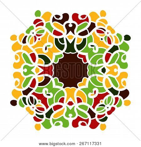 Ornamental Round Lace Pattern. Kaleidoscopic Floral Mandala