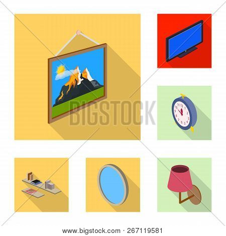 Vector Illustration Of Bedroom And Room Symbol. Collection Of Bedroom And Furniture Stock Vector Ill