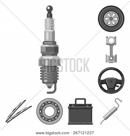 Isolated Object Of Auto And Part Icon. Collection Of Auto And Car Stock Symbol For Web.