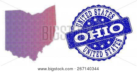 Halftone Dot Map Ohio Vector & Photo (Free Trial) | Bigstock
