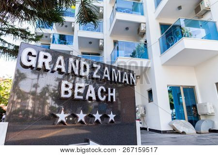 Alanya / Turkey - September 30, 2018: Side View From Hotel Grand Zaman Beach Hotel In Alanya, Turkey