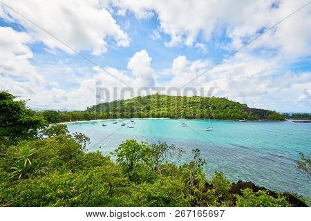 View On Port Launay Beach From Cap Ternay Road (port Launay Marine Park) , Mahe, Seychelles