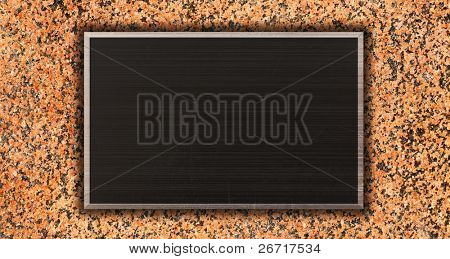 Fond de plaque métallique en aluminium brossé argent sur granit