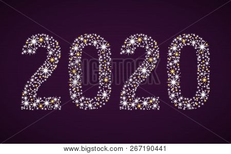 Flickering Figures 2020. New Year. Greeting Card Vector Illustration