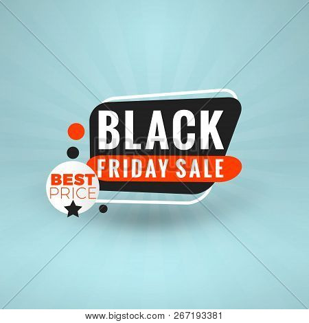Black Friday Sale Sticker. Discount Banner. Special Offer Sale Tag. Red And Black Color Theme. Vecto