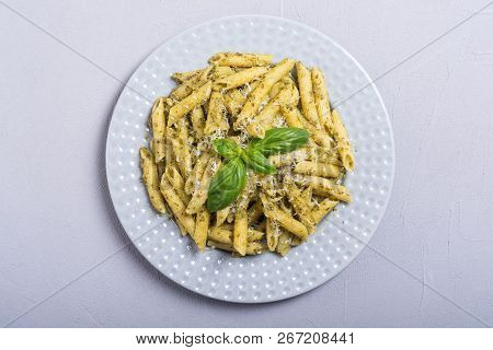 Italian Penne Pasta With Sauce Pesto