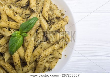 Italian Penne Pasta With Sauce Pesto