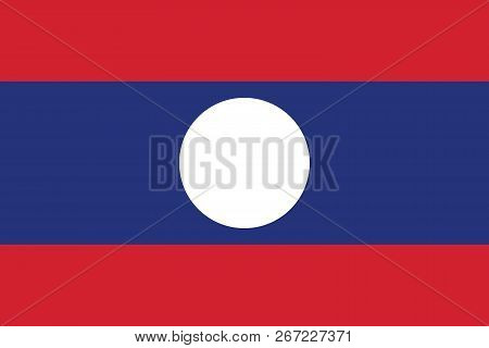 Vector Image For Laos Flag. Based On The Official And Exact Laos Flag Dimensions (3:2) & Colors (186