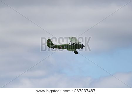 Soviet Single-engine Biplane Policarpov Po-2 Or U-2 At An Air Show In Mochishche