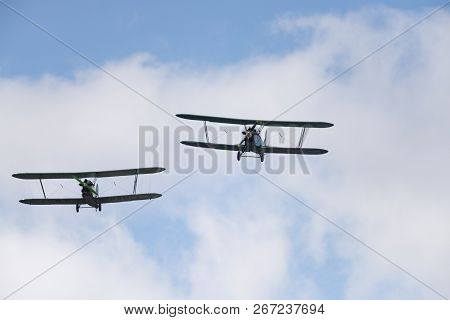Soviet Single-engine Biplane Policarpov Po-2 Or U-2 At An Air Show In Mochishche