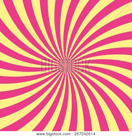 Sunlight Retro Faded Background. Pink And Yellow Color Burst Background.