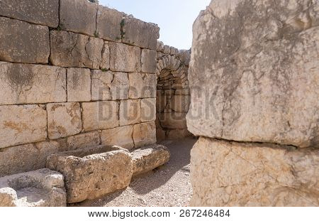 Passage Through The Fortress Wall In Nimrod Fortress Located In Upper Galilee In Northern Israel On 