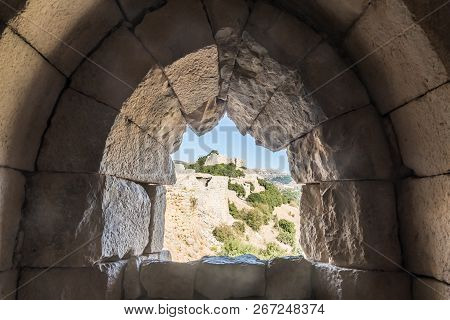 View From The Outer Window Of The Tower In Nimrod Fortress Located In Upper Galilee In Northern Isra