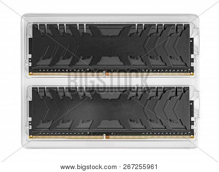 Ram Ddr4 Memory Modules Isolated On White Background.