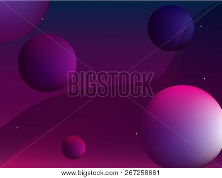 Abstract Background With 3d Bubbles And Gradient Colors