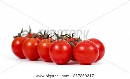 Red Cherry Tomato Isolated On White Background