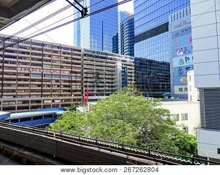 Kwun Tong, Hong Kong - February 09, 2016: Old Factory And Warehouse Buildings And New Office And Res