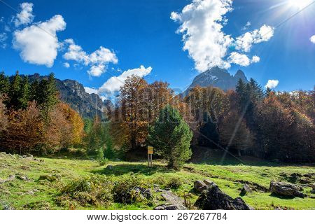 A Mountain Of Pic Du Midi Ossau  In Autumn, France, Pyrenees