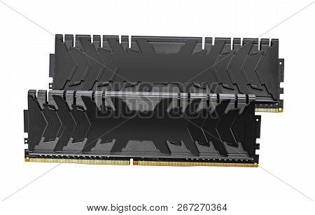 Ram Ddr4 Memory Modules Isolated On White Background.