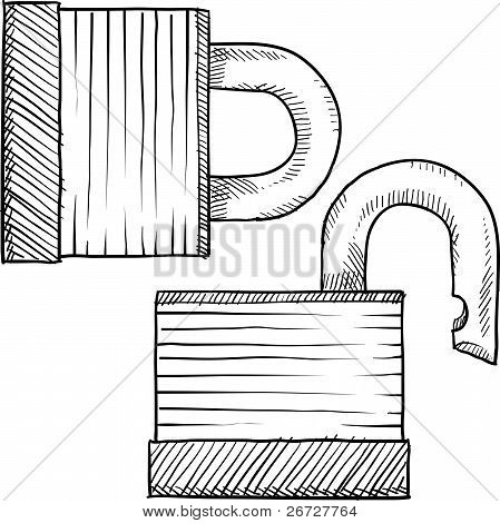 Hangslot schets