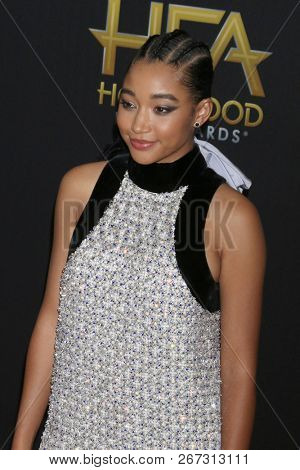 LOS ANGELES - NOV 4:  Amandla Stenberg at the Hollywood Film Awards 2018 at the Beverly Hilton Hotel on November 4, 2018 in Beverly Hills, CA