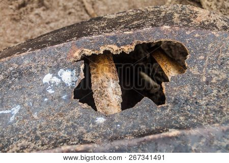 Broken Shell Of A Dead Leatherback Sea Turtle Dermochelys Coriacea At A Beach In Tortuguero National