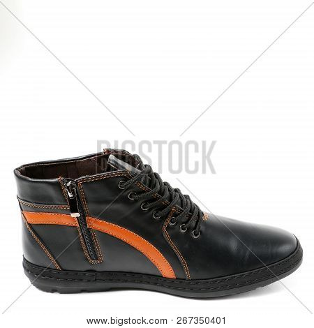 Stylish Causal Man Shoe On White Background.