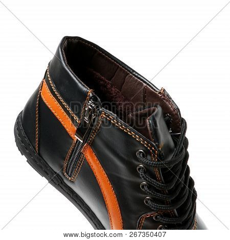Stylish Causal Man Shoe On White Background.